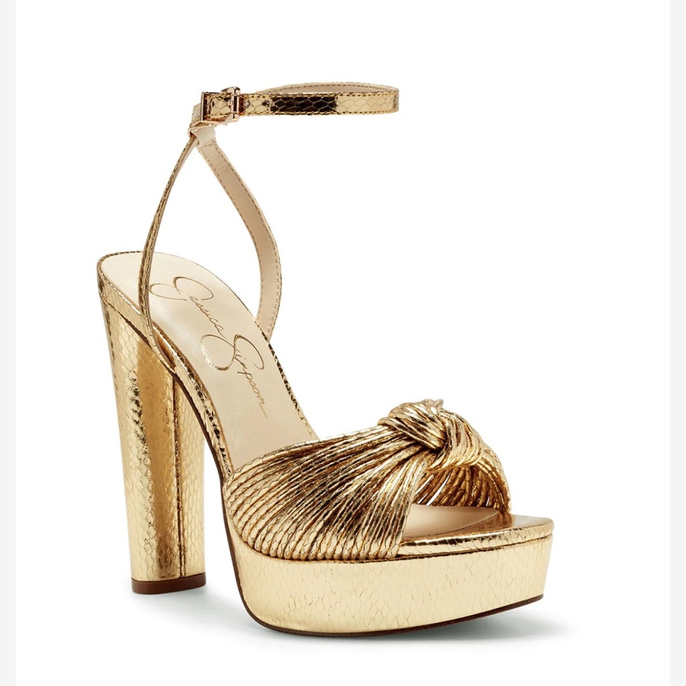JESSICA SIMPSON Immie Platform Sandal in Gold Snake